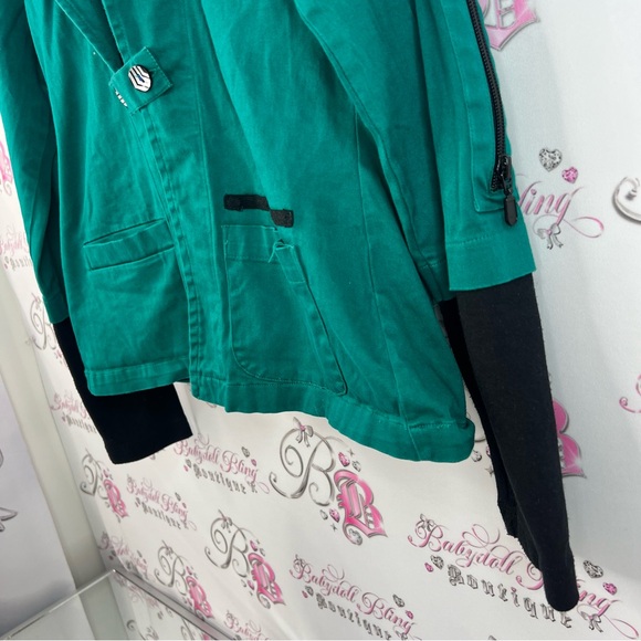 Schwiing blazer jacket coat sweater zip up green Elegant Teal Women's Blazer - Picture 4 of 15